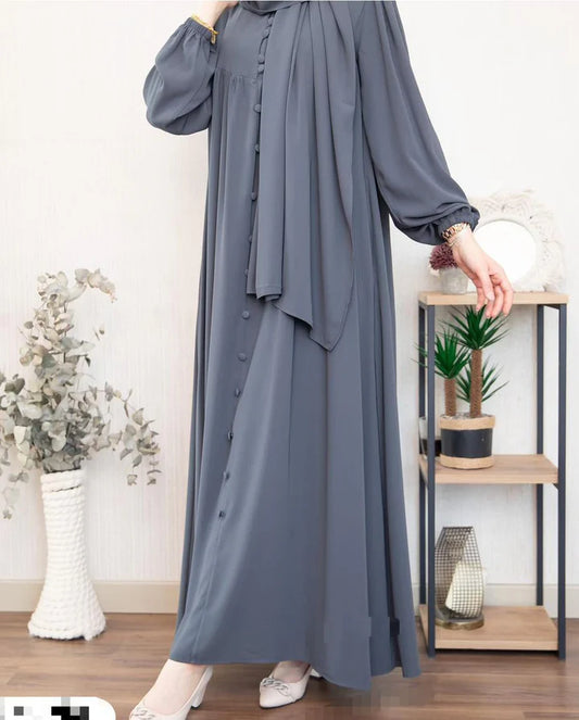 Versatile Georgette Abaya With Matching Hijab | Abayas by Aisha