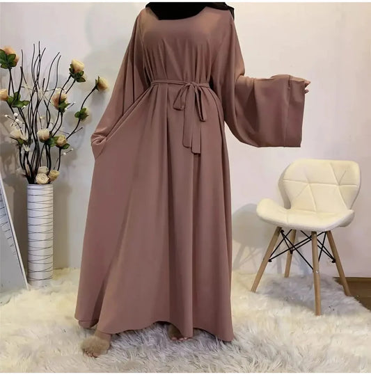Elegant Flared Georgette Abaya with Matching Hijab | Abayas by Aisha