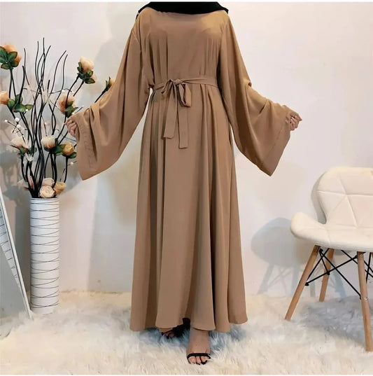 Elegant Flared Georgette Abaya with Matching Hijab | Abayas by Aisha